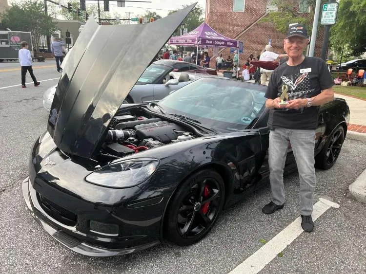 Black 100th anniversary Corvette convertible