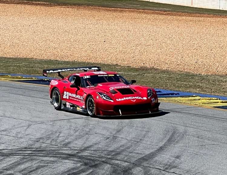 A red Corvette racecar