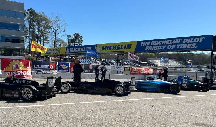 Starting grid at a race.