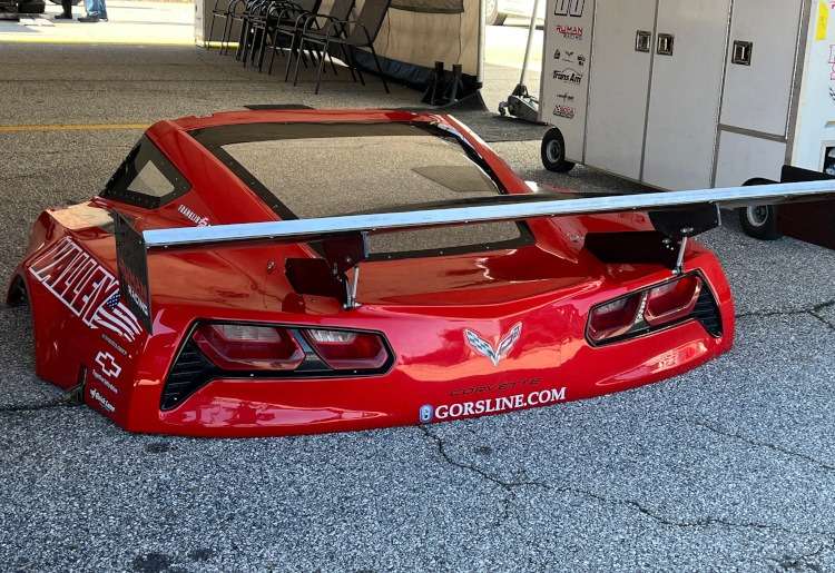 The back half of a Corvette racing shell.