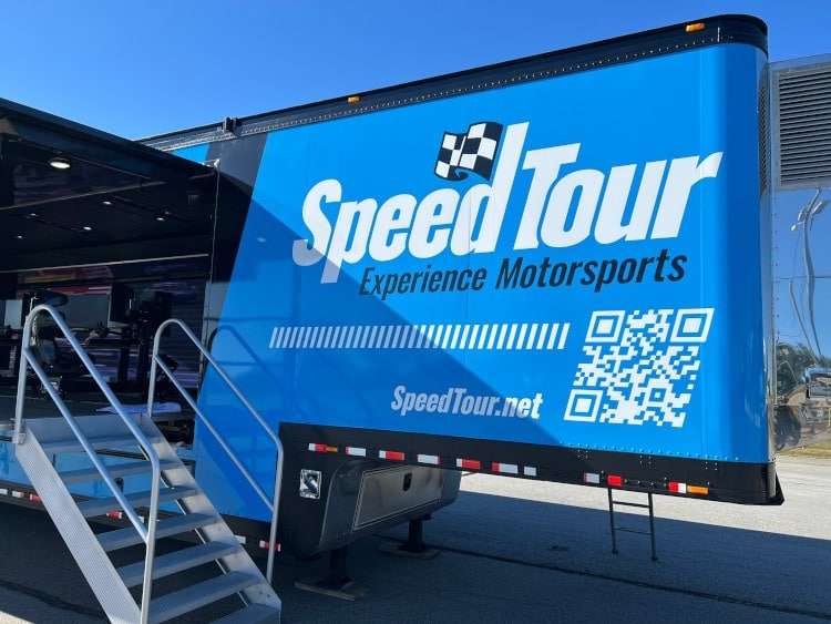The simulator trailer at Road Atlanta.