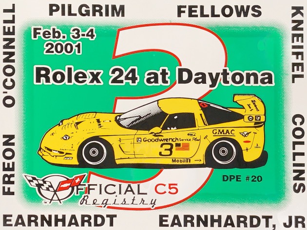 Dash plaque from 2001 Rolex 24 hours of Daytona race