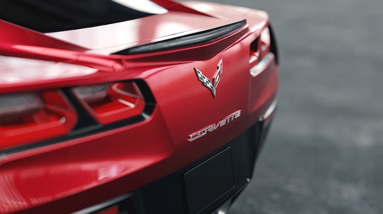 Rear fascia of a C7 red Corvette