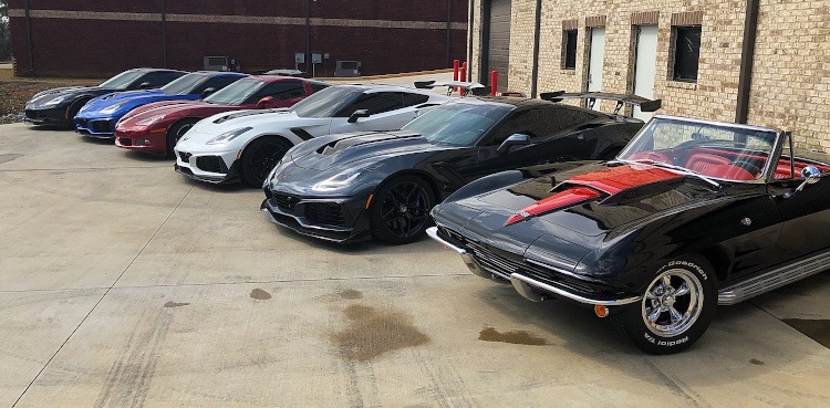 Six Corvettes in for detail work at Ceramic Elite LLC