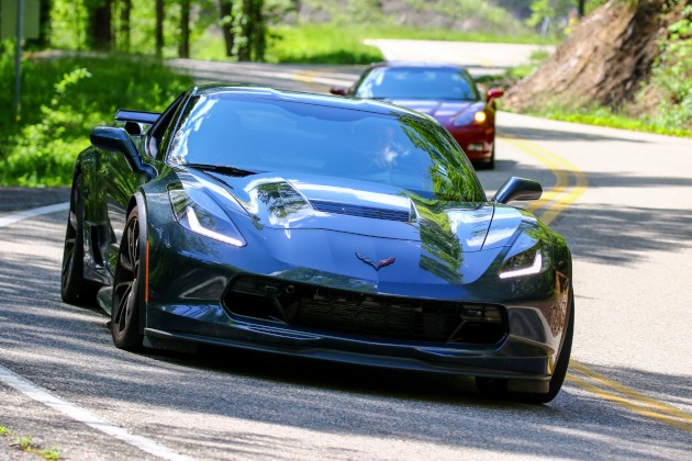 Greg Stevens in his black C7 at Tail of the Dragon