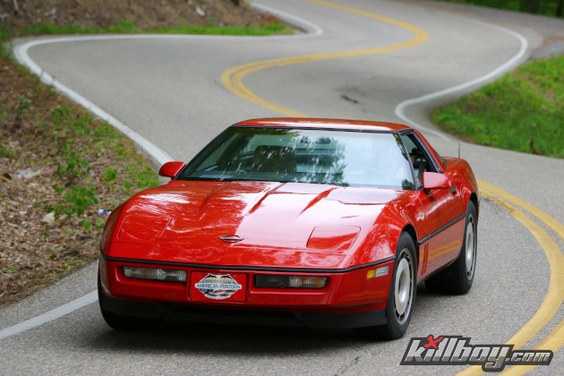 Fourth-generation Corvette coupe in Torch Red