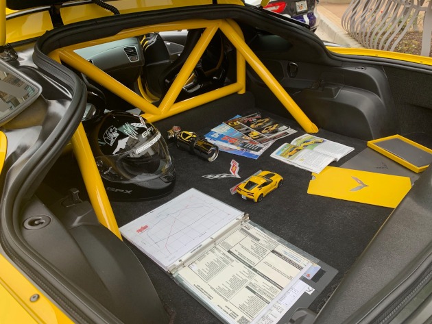Custom rollbar in a Velocity Yellow C7 Corvette