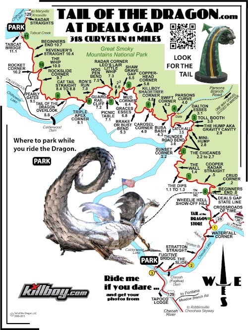The route of the Tail of the Dragon