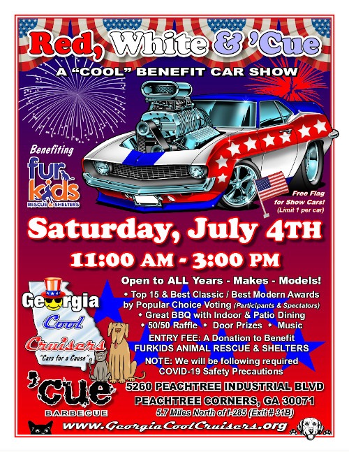 Red, White & Cue car show on July 4th