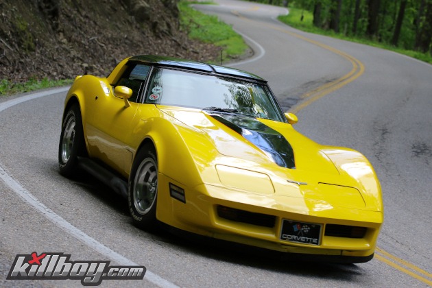 Third-generation yellow Corvette coupe on the Dragon