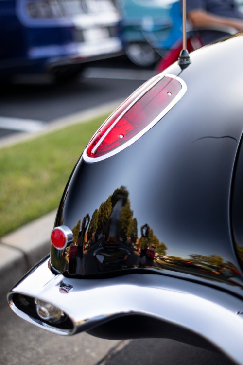 Photo of tail light section of vintage Corvette