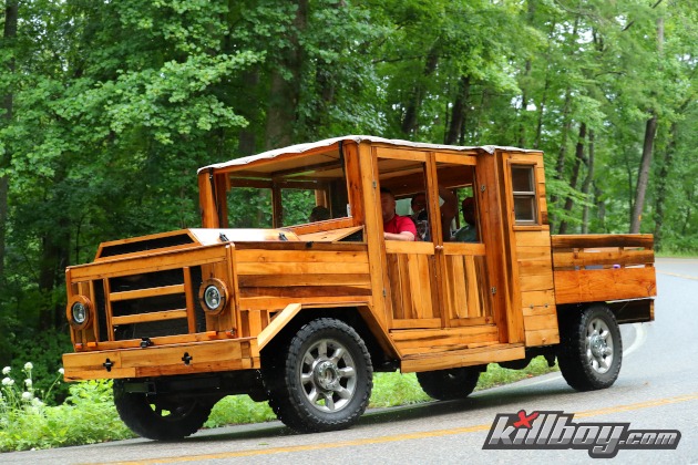 Wooden truck driving on U.S. 129