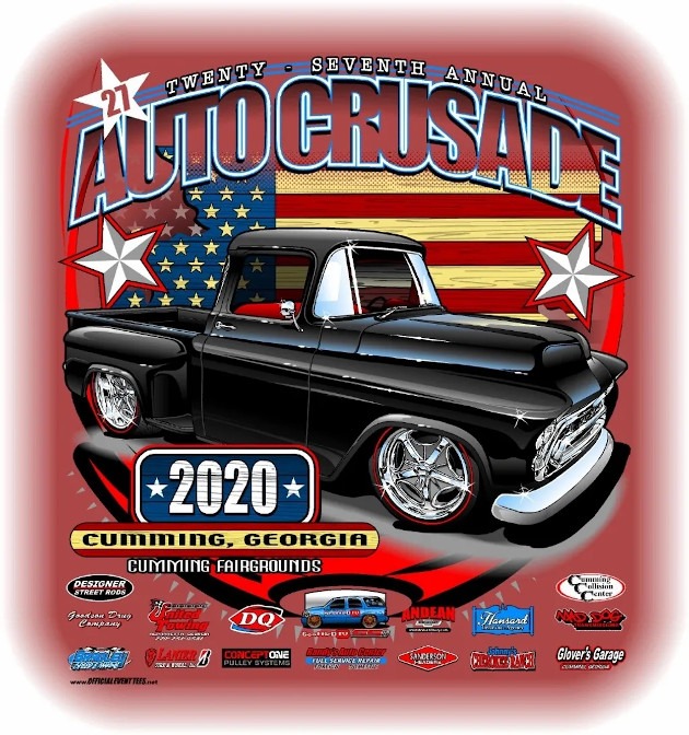 Car show poster for 2020 Cummings, Georgia event