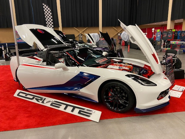Seventh-generation custom red, white and blue C7 Corvette