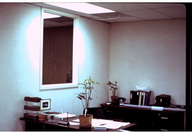 Empty desk in the 70s