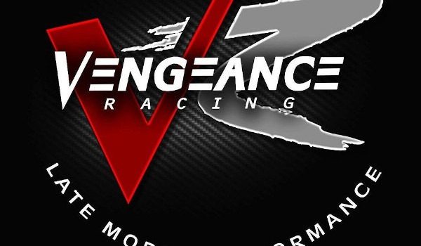 Black, red, silver and white VR logo