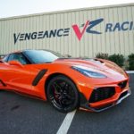 C7 orange Corvette coupe at Vengeance Racing