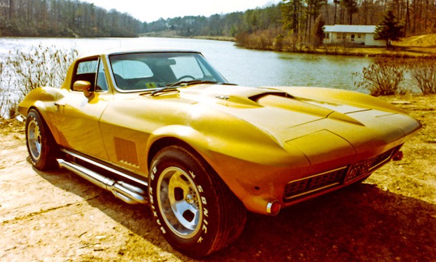 Second-generation Corvette coupe in gold