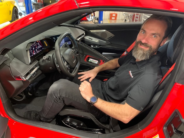 FuelTech CEO inside C8 Corvette