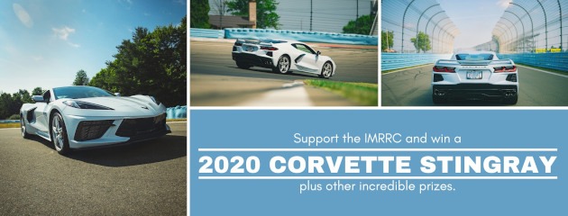 2020 Corvette Stingray on cover of IMRRC banner