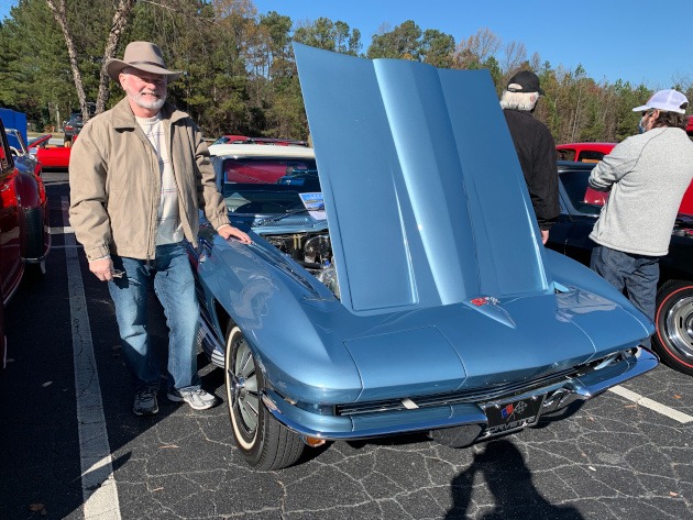 Second-generation blue Corvette roadster