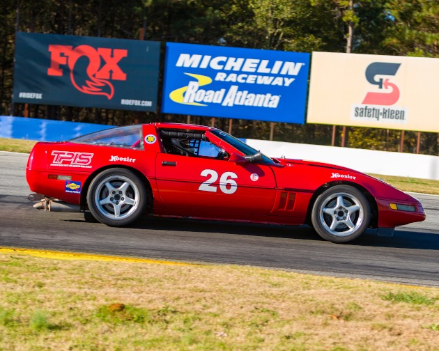 Red fourth-generation Corvette race car