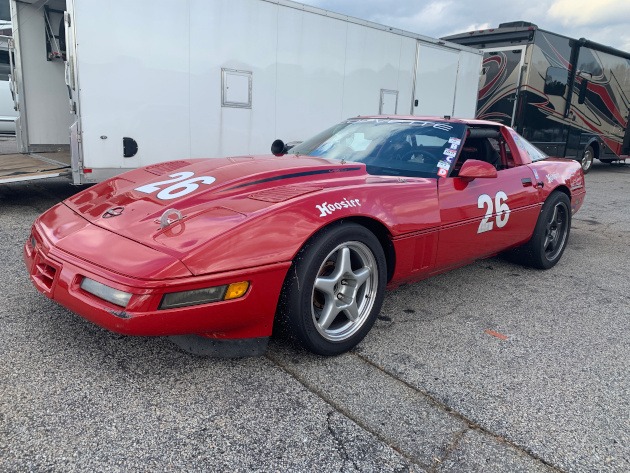 C4 red Corvette race car