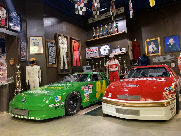 Two Ford racecars at the Georgia Racing Hall of Fame