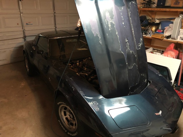 Third-generation 1979 Blue Corvette project car