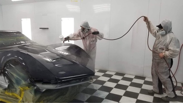 Paint booth for Mako Shark replica