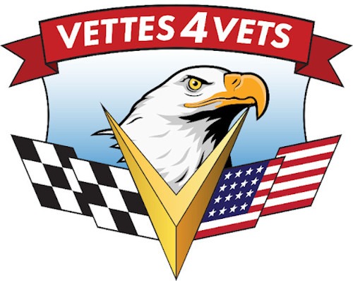 Multi-colored Vettes4Vets log with eagle