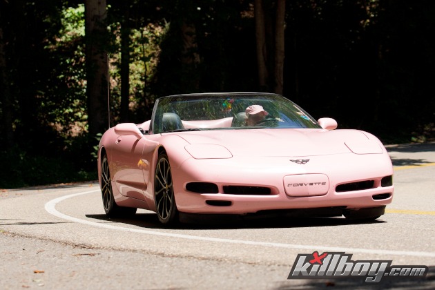 Fifth-generation pink Corvette coupe convertible