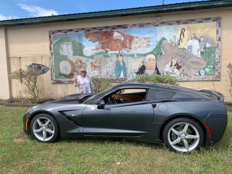 Seventh-generation Corvette at the Trail of Tears Building mural