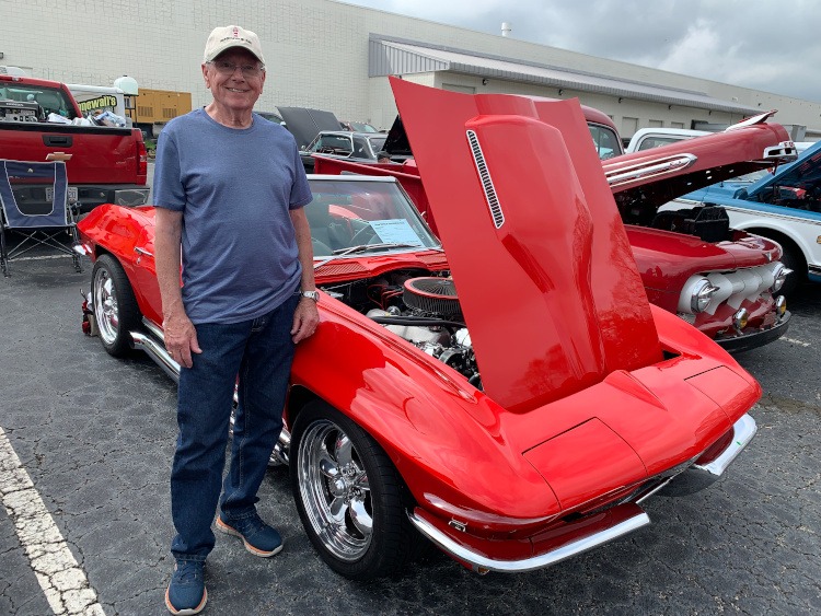 Second-generation red Corvette roadster