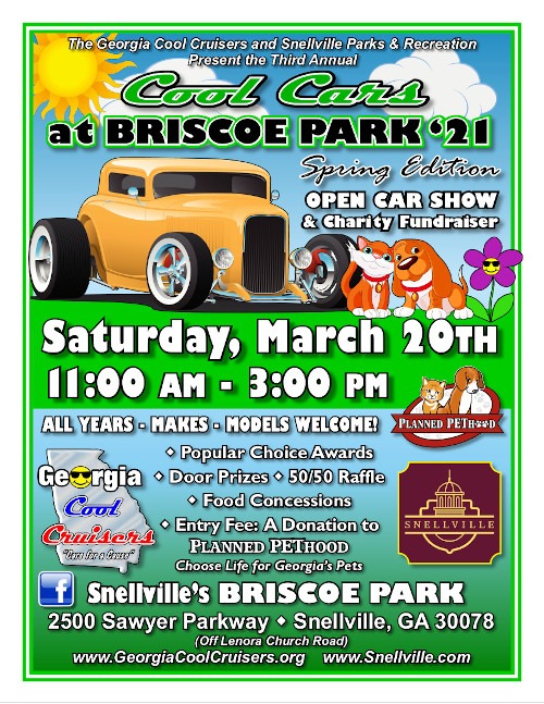 Car show poster for Cool Cars at Briscoe JPark 21