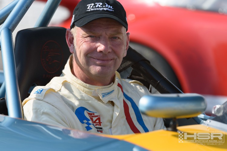 David Hinton, President of Historic Sportscar Racing in a cockpit
