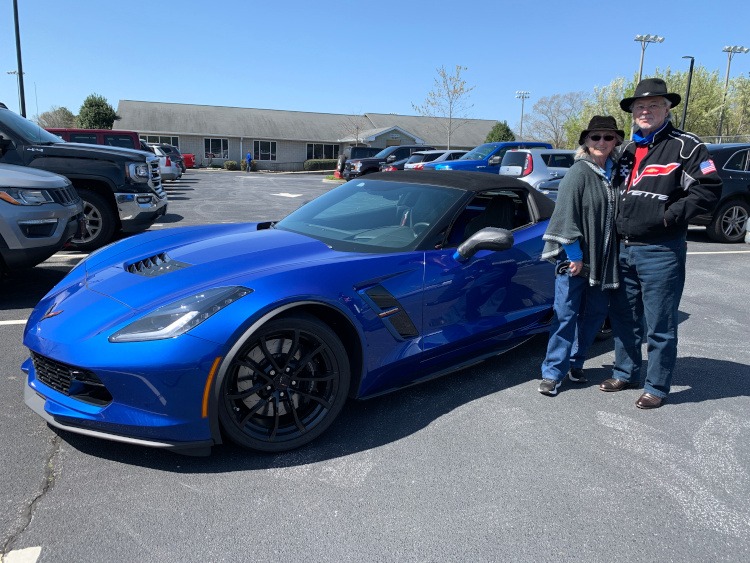 Seventh-generation blue Corvette convertible