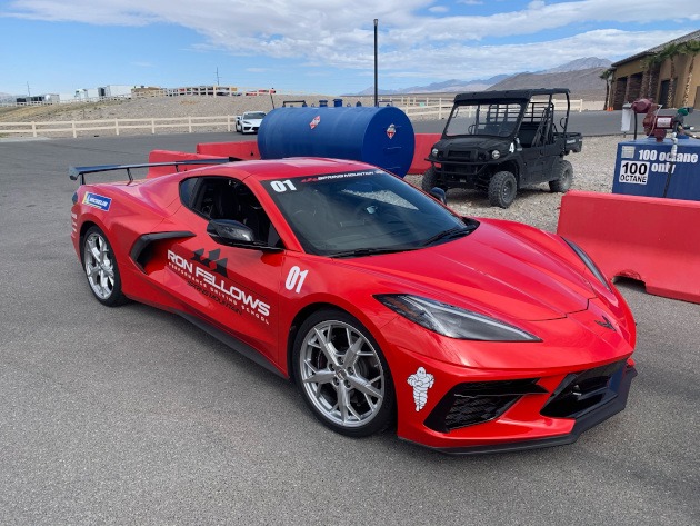 A Torch Red eighth-generation Z-51 equiped Corvette at Ron Fellows Driving School