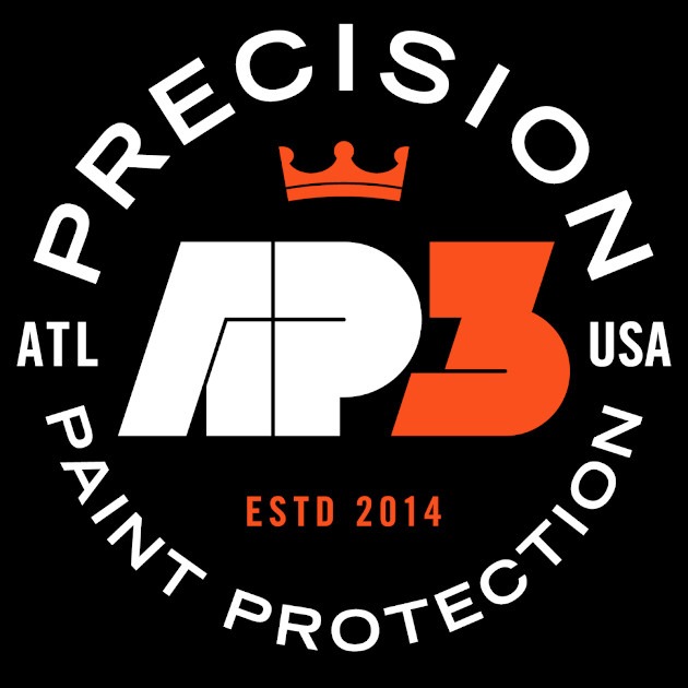 Black background Precision AP3 logo from Atlanta