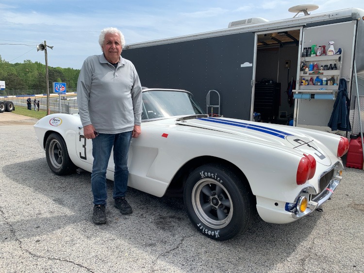 First-Generation white Corvette race car