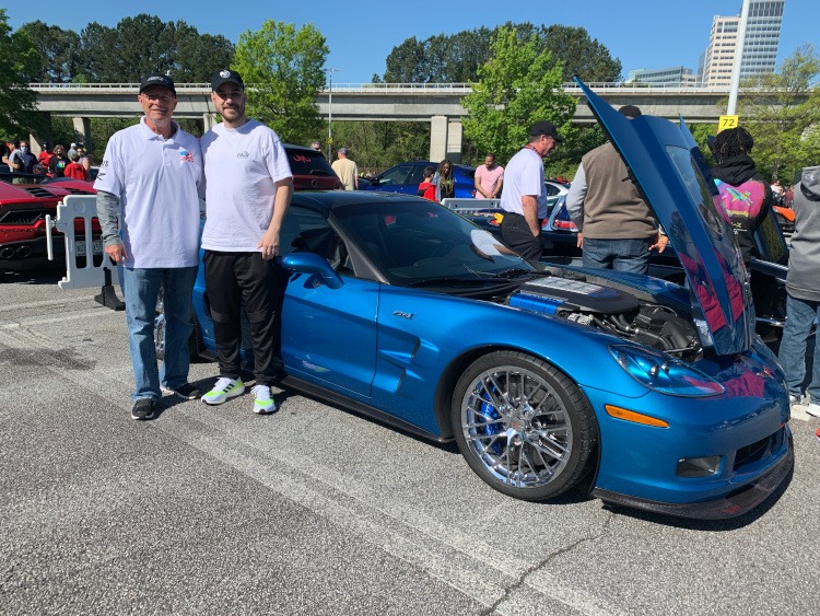 Sixth-generation ZR1 Blue Corvette with the owners