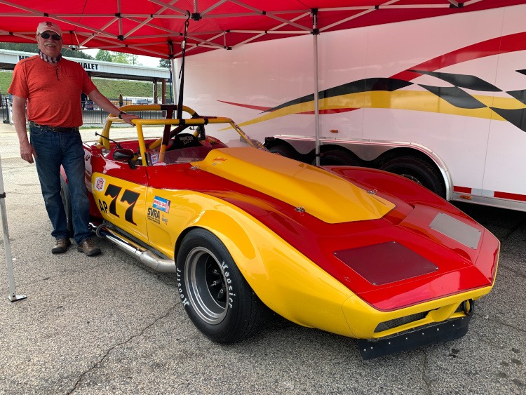 Third-generation Corvette race car in red and yellow