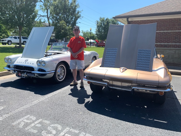 Two first-generation Corvettes on display