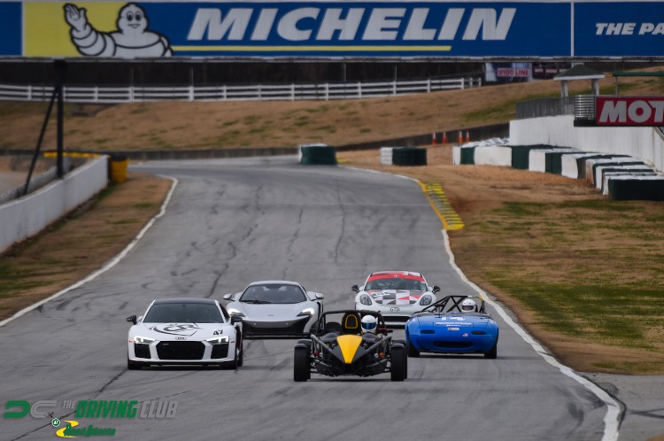 Sports cars on the track at Michelin Raceway Road Atlanta