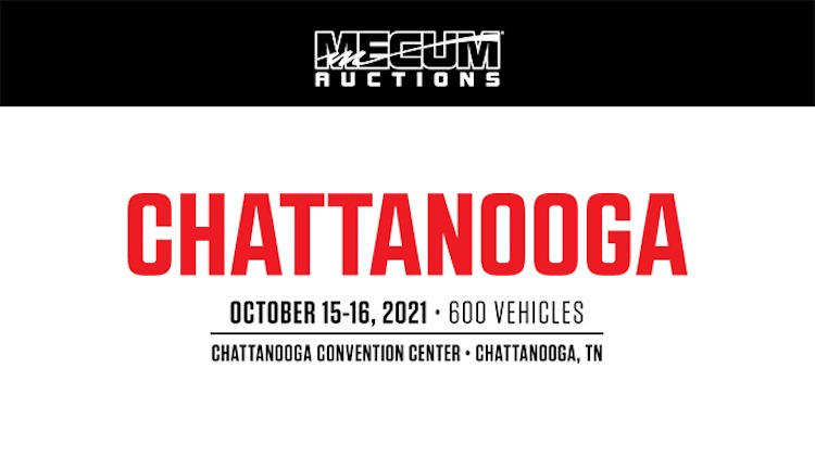 Advertisement for upcoming Mecum Auctions at Chattanooga, TN