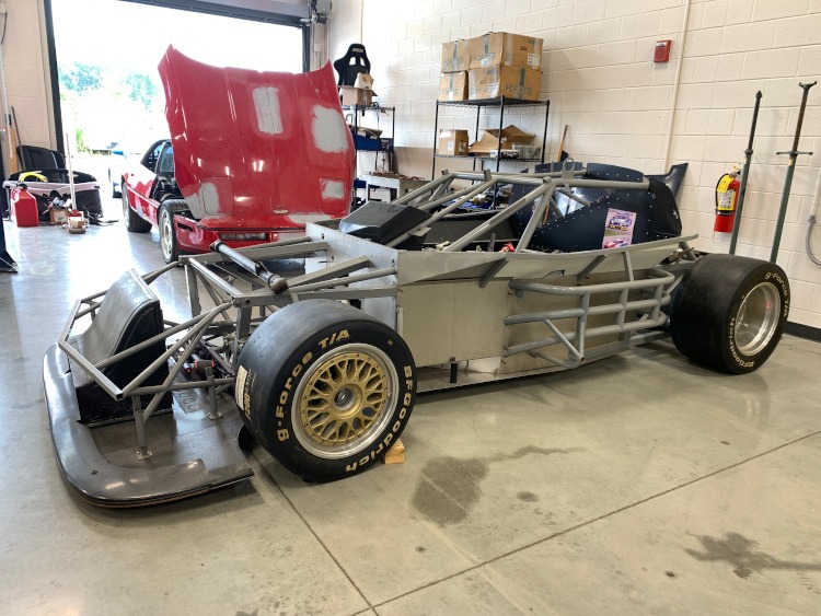 Frame-off race car at Lanier Tech School