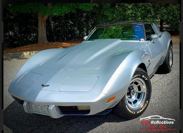 1978 Silver Corvette after being repainted