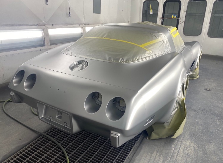 1978 Corvette being painted