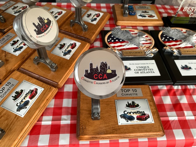 Trophies for the car show event
