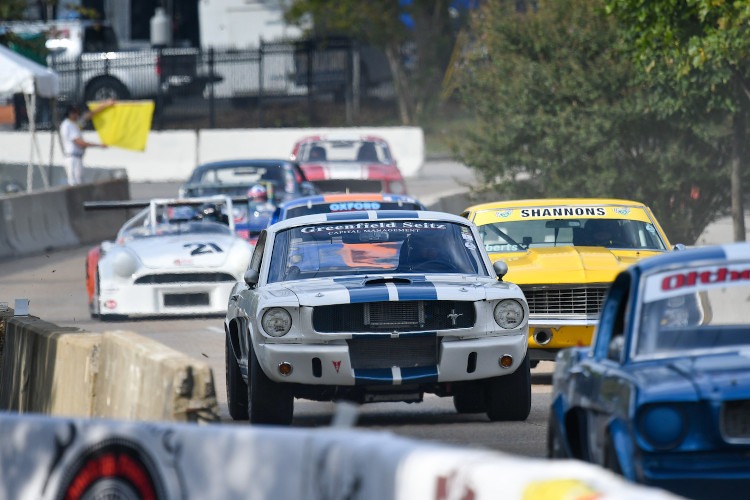 Classic race cars on the Chattanooga street course